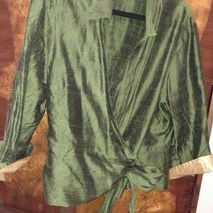 Lafayette 148 NY silk wrap around blouse